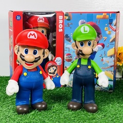 大サイズ27cmエナメルスーパーマリオブームのフィギュアマリオ & ルイーズフィギュアのテーブルサイド置物