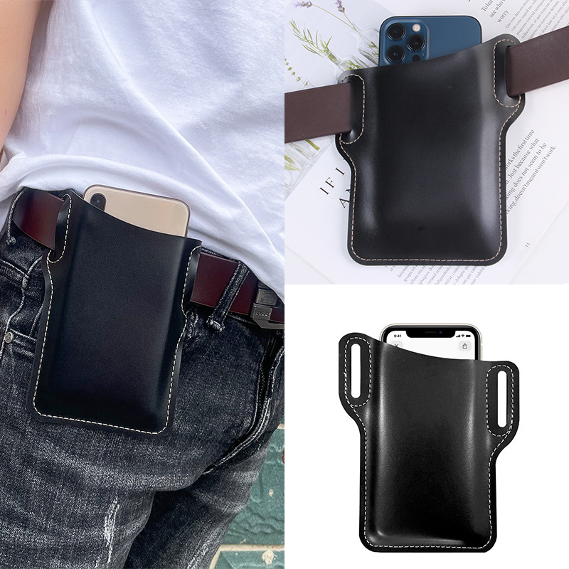 Men's Belt Mobile Phone Bag Waist Bag Men's 6-inch 6.5-inch Running Outdoor Vertical Mobile Phone Bag for Construction Site