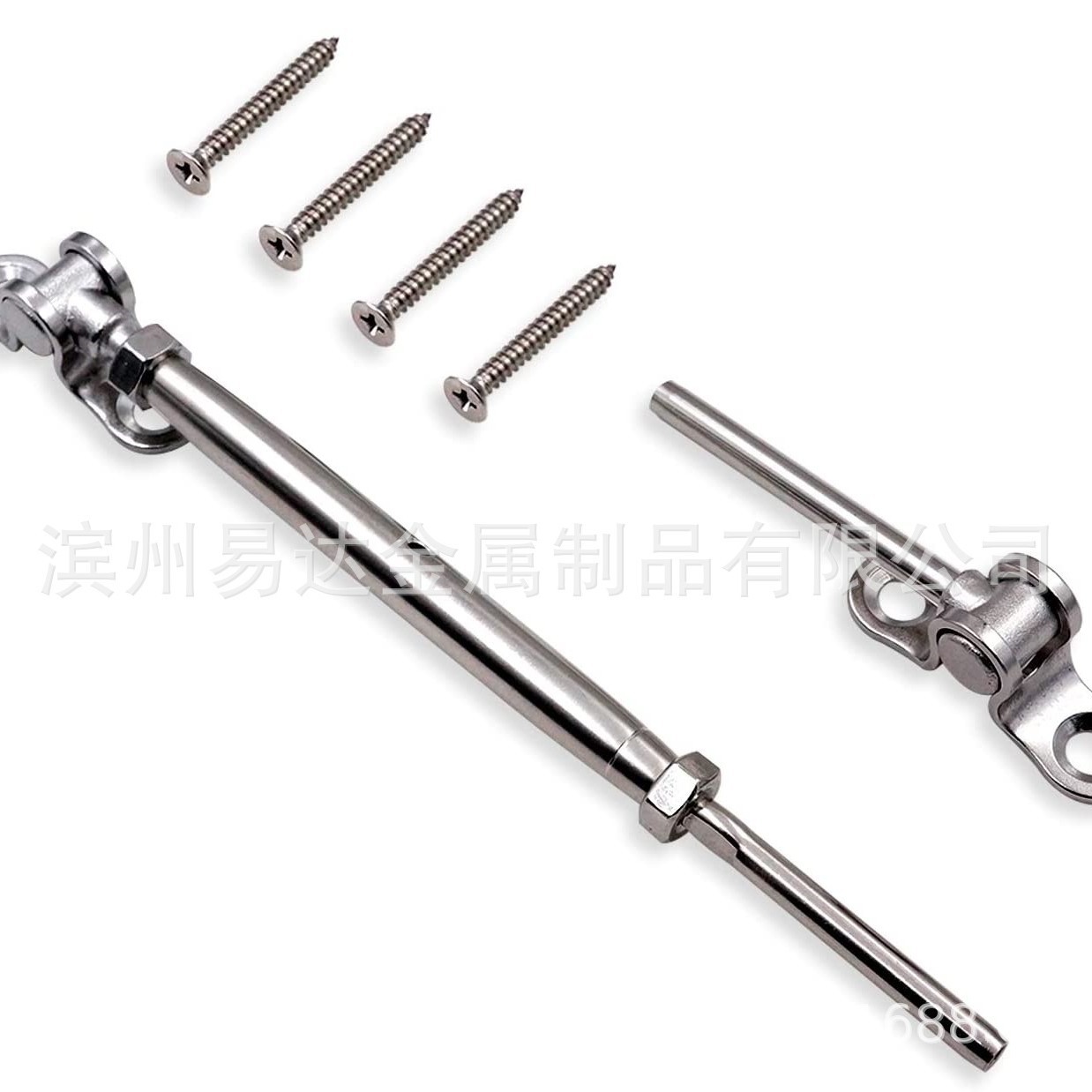 不锈钢平面抱紧套装  180度可调摇摆花兰接线器 栏杆钢丝绳收紧器