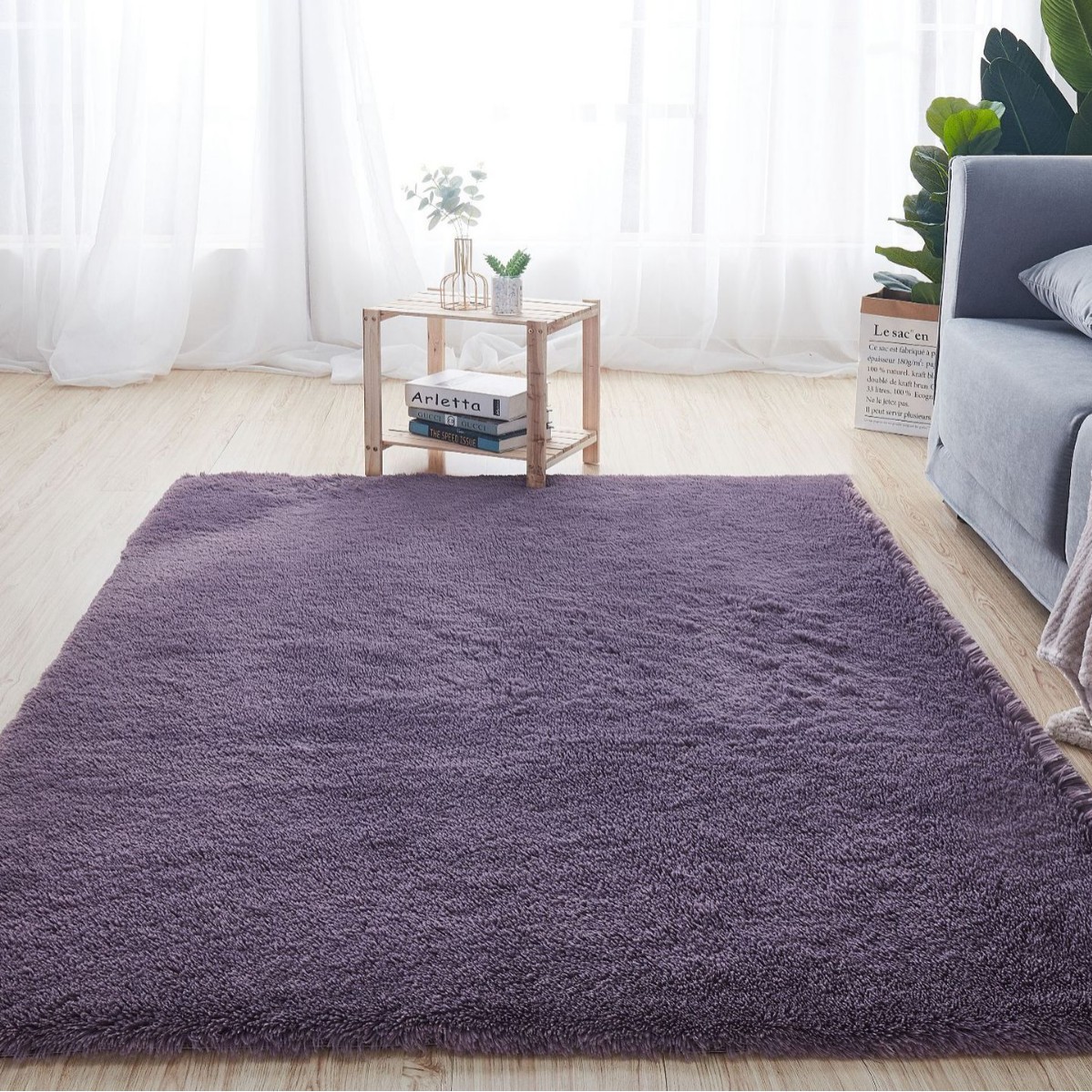 Alfombra teñida de seda de felpa de pelo largo transfronterizo, alfombra de piso, sala de estar, dormitorio, manta de cama resistente a la suciedad y fácil de cuidar