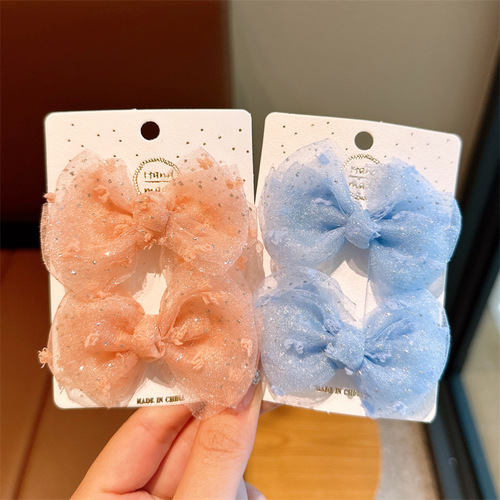 Children's polka-dot bow hair clip, sweet and cute girl's temperament hair clip on the back of the head, baby's simple clip hair accessory