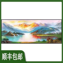 纯手绘油画欧式风景壁画高档立体肌理客厅装饰画沙发背景墙面挂画