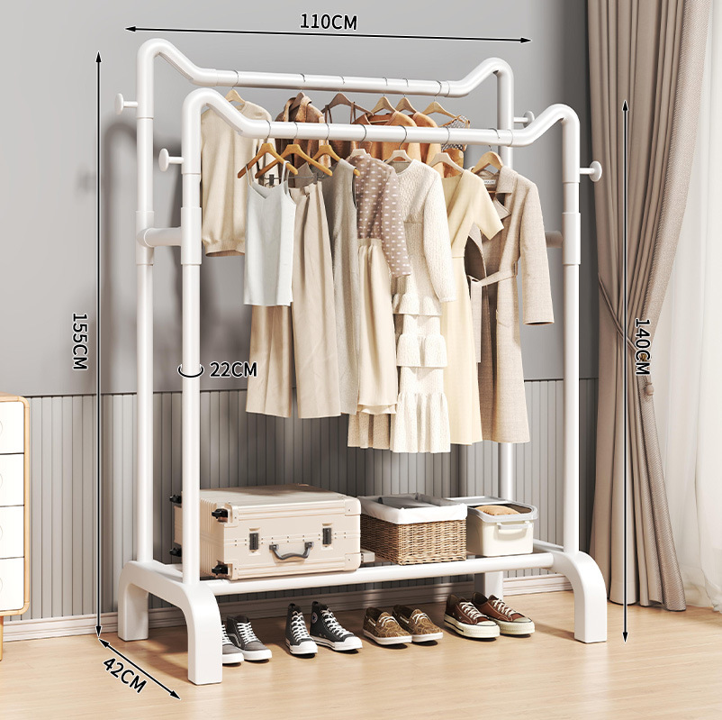 percha de secado de ropa de piso para dormitorio doméstico colgando estante de ropa simple dormitorio interior móvil estante de sombrero de ropa fresca