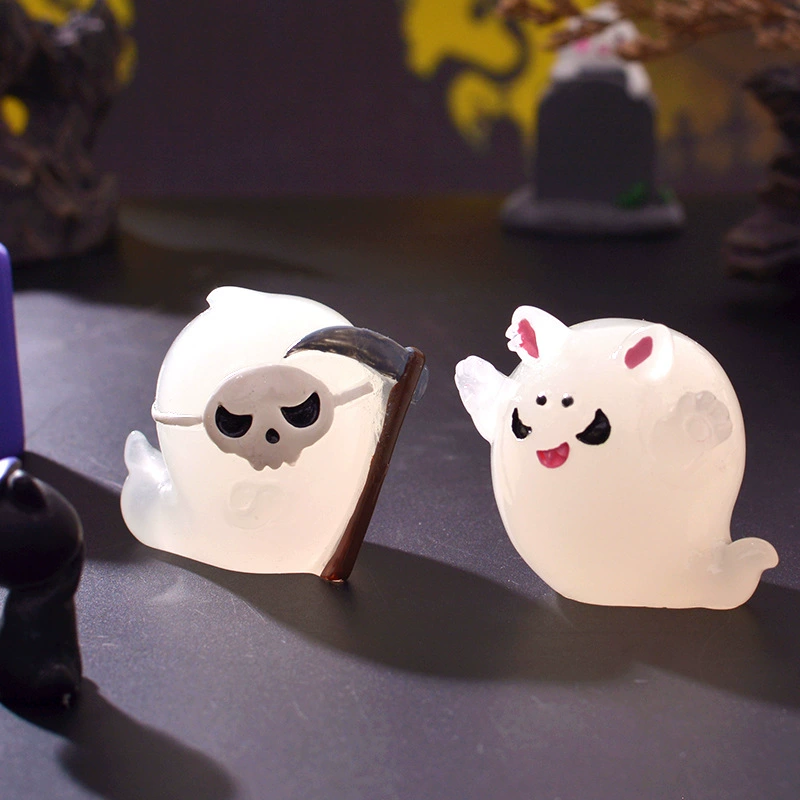 Светящиеся мини-орнаменты к Halloween, светящиеся мини-фигурки (тыква, призрак, вампир), размер 2,7×3,2×3 см