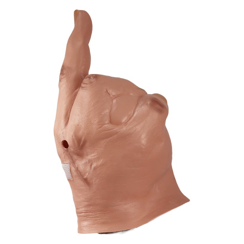 Halloween desdén dedo medio látex máscara parodia bar DJ partido apoyos del funcionamiento en stock fábrica directa