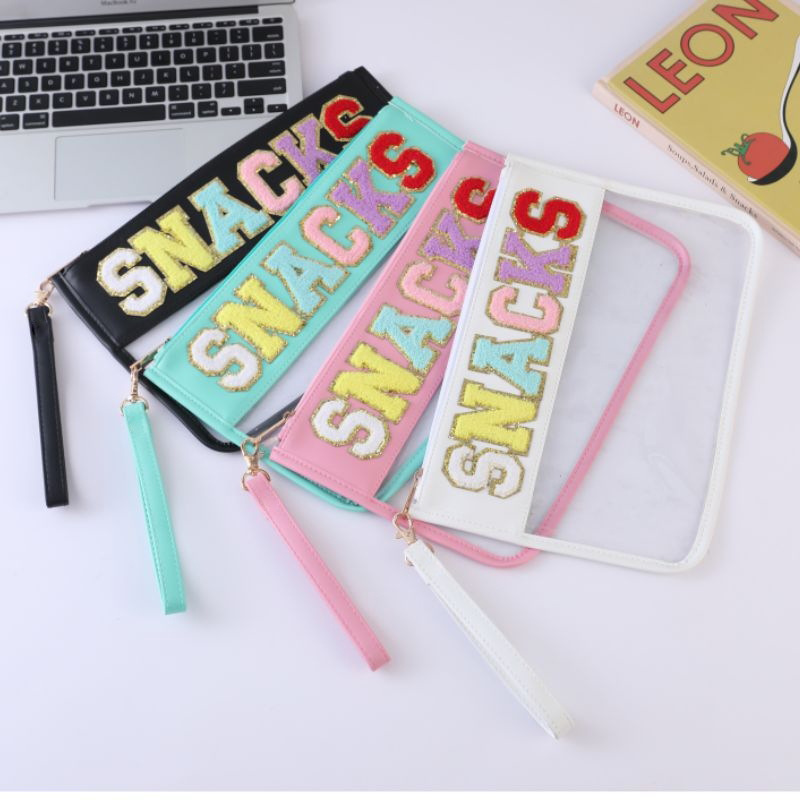 Amazon's Popular Transparent Pvc Embroidered Letter Satchel Cosmetic Bag Satchel Zipper Bag Toiletry Bag Cross-Border Supply Amazon's Popular Transparent Pvc Embroidered Letter Satchel Cosmetic Bag Satchel Zipper Bag Toiletry Bag Cross-Border Supply