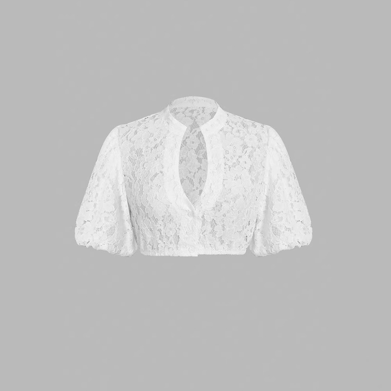 Independent Brand 2026 Summer New Product: Women's Traditional German Floral Lace Hollow-Out Embroidered V-Neck Top Independent Brand 2026 Summer New Product: Women's Traditional German Floral Lace Hollow-Out Embroidered V-Neck Top