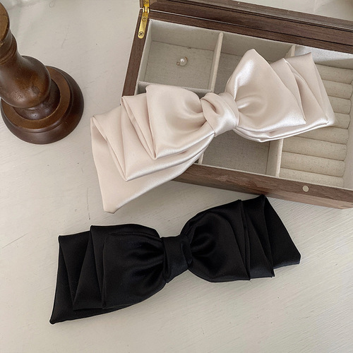 Fugitive Princess Clip Black Bow Tiara Hairpin Back of Head Women's Winter High-end  High-End Hairpin