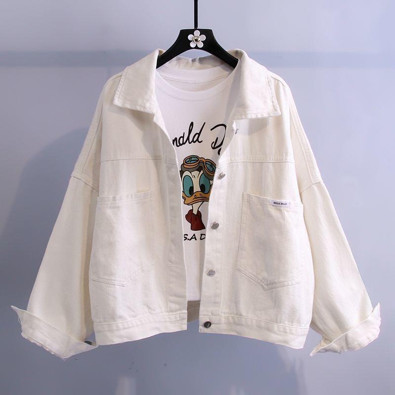 White Denim Jacket for Female Students 2025 New Style Korean Style Versatile Casual Jacket Top for Middle-Aged and Older Children and Little Girls