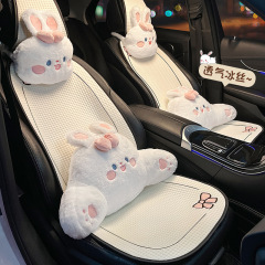 自動車クッション夏の氷糸涼しいクッションアニメかわいい四季通用通気シングルシート後部車載シートクッション