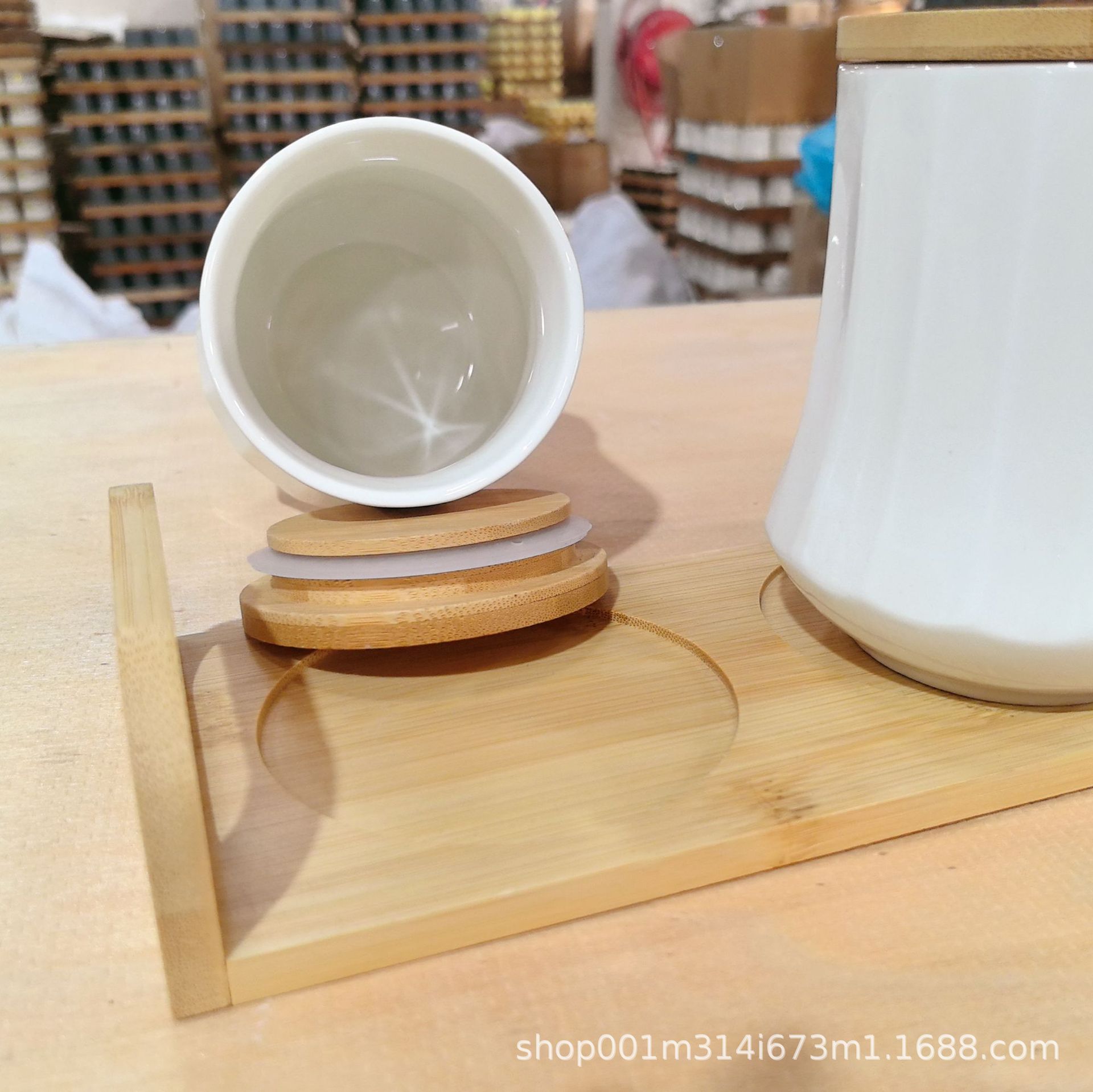 Cocina, hogar, hogar, olla de almacenamiento de cerámica, olla de almacenamiento de gran capacidad, granos de café, olla de dulces de té, decoración de tres piezas