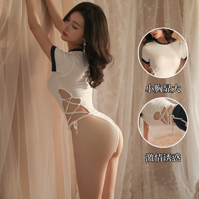 Love such as new sexy lingerie open file one-piece non-release hot side cross strap swimming 5286