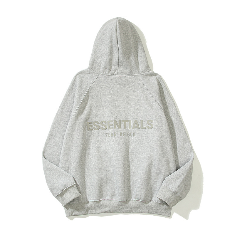 TEMOR DE DIOS FOG doble línea ESSENTIALS suéter con capucha forrado de lana FOG hombres y mujeres pareja suéter de talla grande