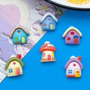 Bright Cartoon Forest Small House House House Hairpin Hair Rope DIY Mobile Phone Case Hairpin Hair Rope Shoe Buckle Resin Accessories
