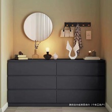 实木斗柜北欧风卧室客厅抽屉柜电视柜美式风格黑色五斗柜子