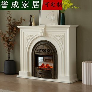 Yucheng Wood Industry/French Retro Fireplace Cabinet Solid Wood Entrance Cabinet Simulated Fire French Fireplace Decorative Cabinet Integrated