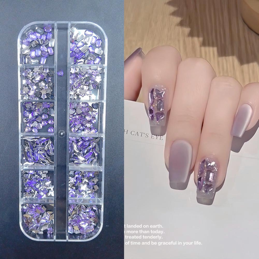 Accesorios para uñas Mini diamantes para uñas Diamantes planos de forma especial Blanco rosa champán Accesorios para uñas súper brillantes