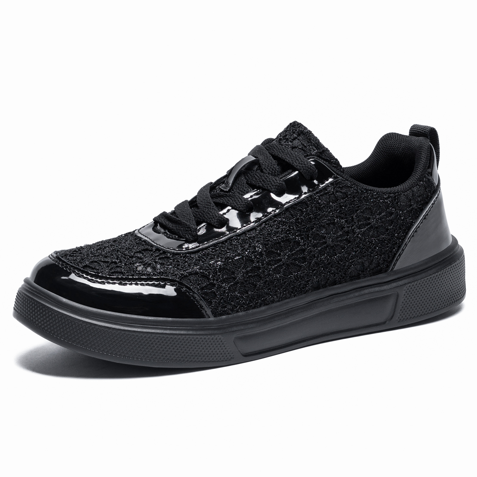 Zapatos de mujer transfronterizos de verano transpirables zapatos de malla de encaje con suela plana zapatos casuales ligeros y cómodos zapatos de skate europeos y estadounidenses