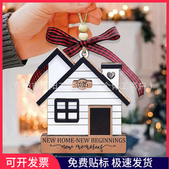 2025国境を越えて人気の新年の家庭工芸品山小屋ストラップクリスマスパーティーの雰囲気装飾木製ストラップ