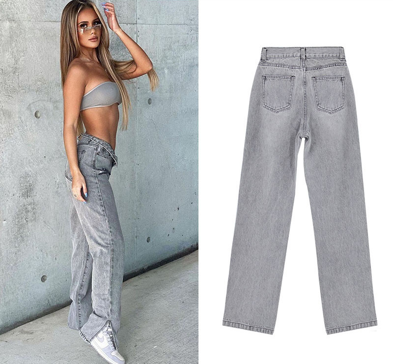 Women's Daily Streetwear Solid Color Full Length Jeans Straight Pants display picture 50