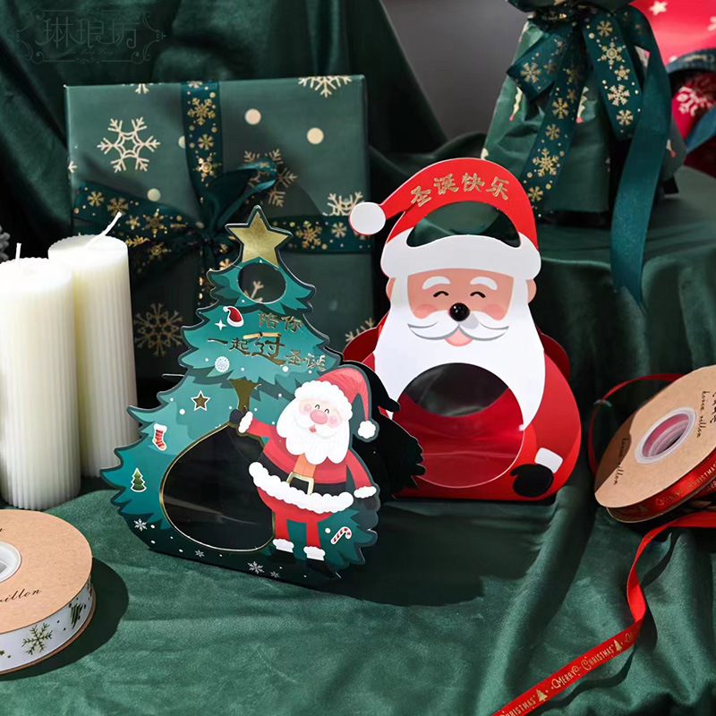 Caja de embalaje de fruta de Navidad fresca Santa ELK caja de transporte de mano 10 Navidad Apple caja portátil