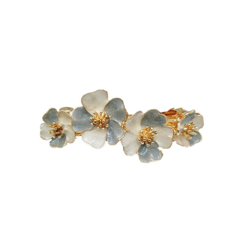 Aceite que gotea flor clip de primavera tocado Cabeza trasera femenina clip superior transfronterizo de alta gama temperamento francés Luz de lujo diseño horquilla