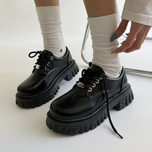 College Style Lace-Up Small Leather Shoes for Women 2025 Spring New Japanese Style Thick-Soled Platform Shoes Casual Uniform Leather Shoes for Women