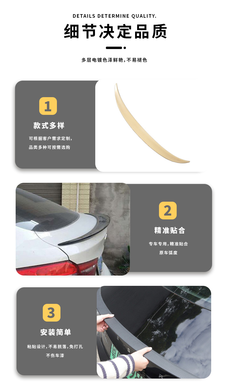 Seamless Adhesive-Backed F16-Specific Rear Spoiler for 14-19 Bmw X6, Rear Body Wind Resistance Optimization Appearance Modification Kit