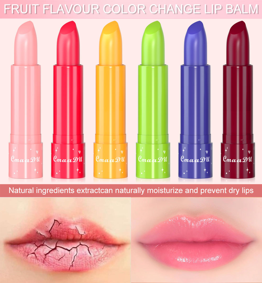 Check it out! Link Disclaimer - Exclusive for foreign trade :CmaaDu 6-pack Fruit-flavored color-changing Lipstick Item Picture