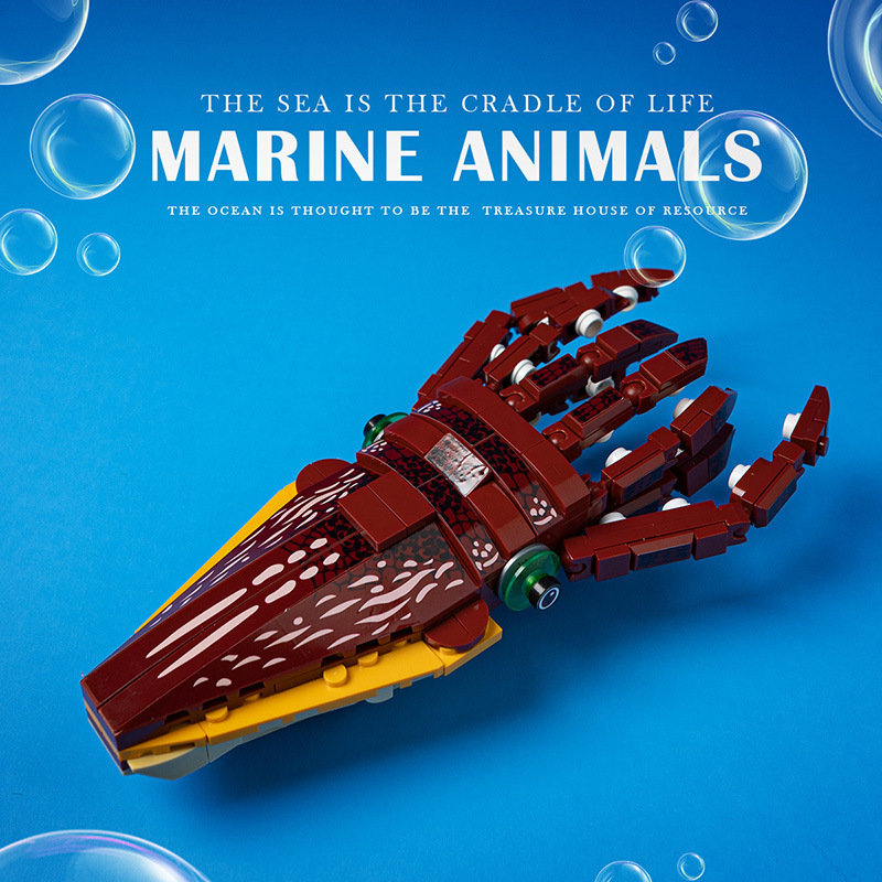 海洋生物動物ロブスターサメカニクジラ子供知育互換レゴ積み木子供玩具|undefined