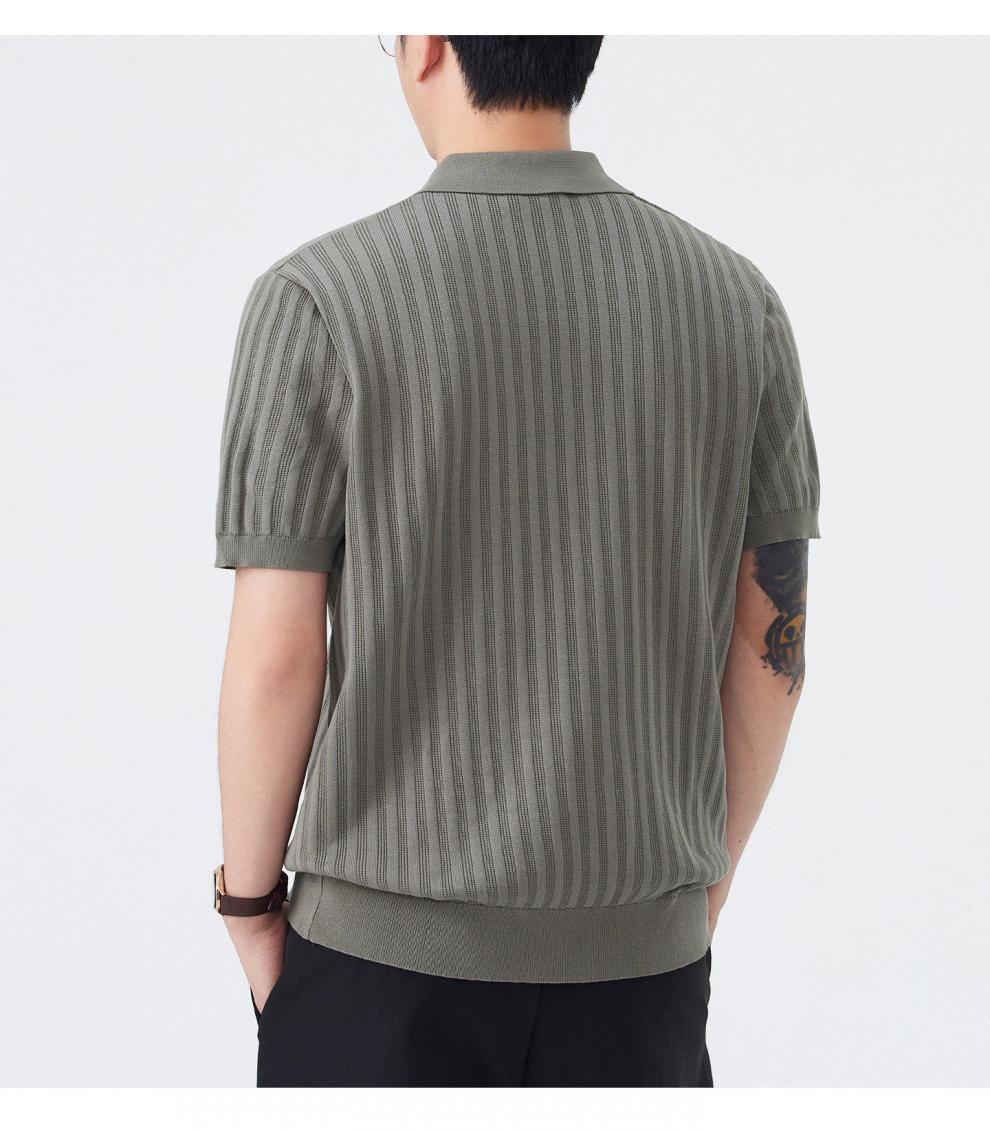 Summer New Arrival Men's Casual Polo Shirt Versatile Trendy And Luxurious Knitted Short Sleeve T-Shirt_viptrois.com