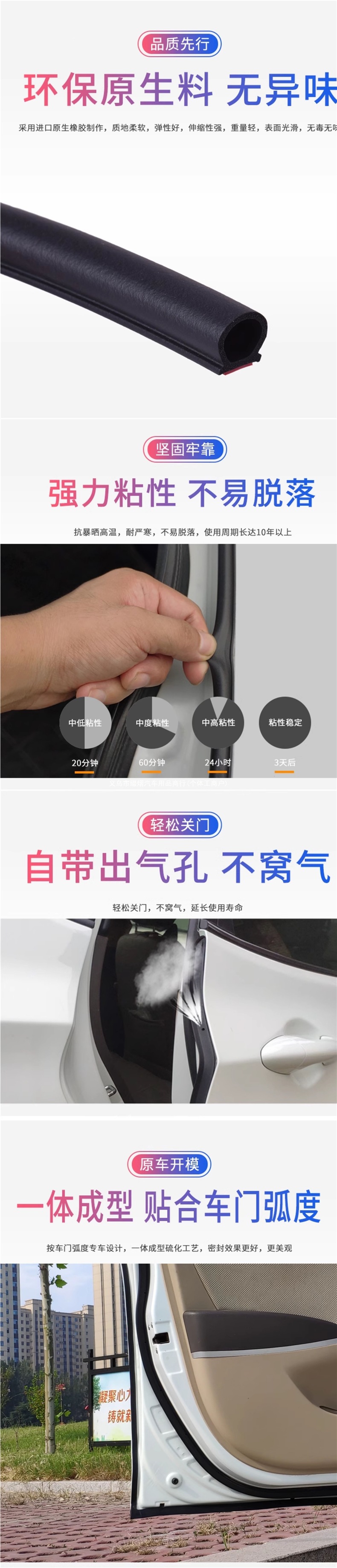 Suitable for new and old Toyota RAV4, sealing strip for car doors, soundproofing strip, full car dustproof modification, silent waterproof adhesive