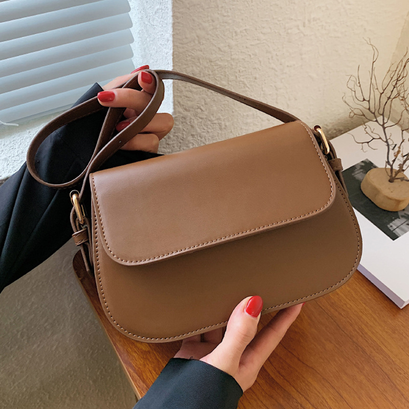 Borsa a tracolla vintage da donna piccola borsa a spalla marrone_voghion.com