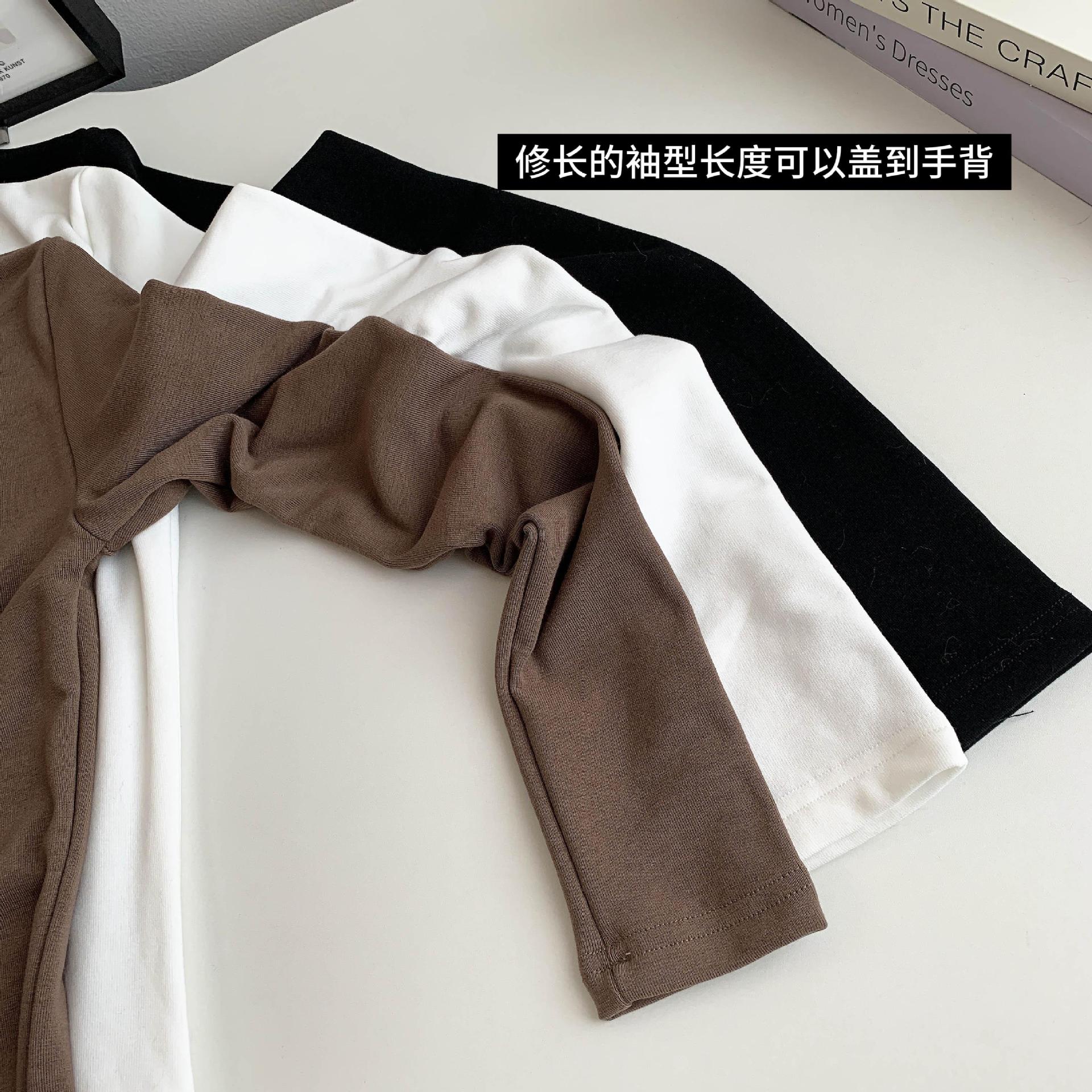 가을과 겨울을위한 여성용 하프 하이 칼라 슬림 핏 티셔츠 하이 엔드 슬림 핏 내베이스 울 스웨터 긴팔 탑