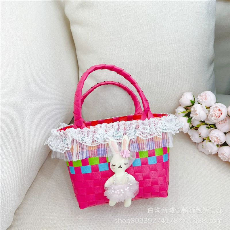 Storage system, small basket, woven small bag, handheld beach shoulder bag