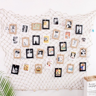 Mesh Multi-frame Blue Mediterranean Decorative Style Mediterranean Retro Photo Wall Multi-frame Package Photo Wall Creative Complex