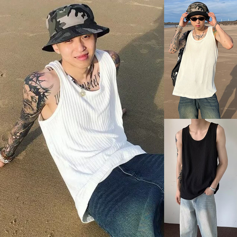 Camiseta sin Mangas Deportiva para Hombre Algodón Secado rápido, Transpirable, Elástico para Deportes image 1