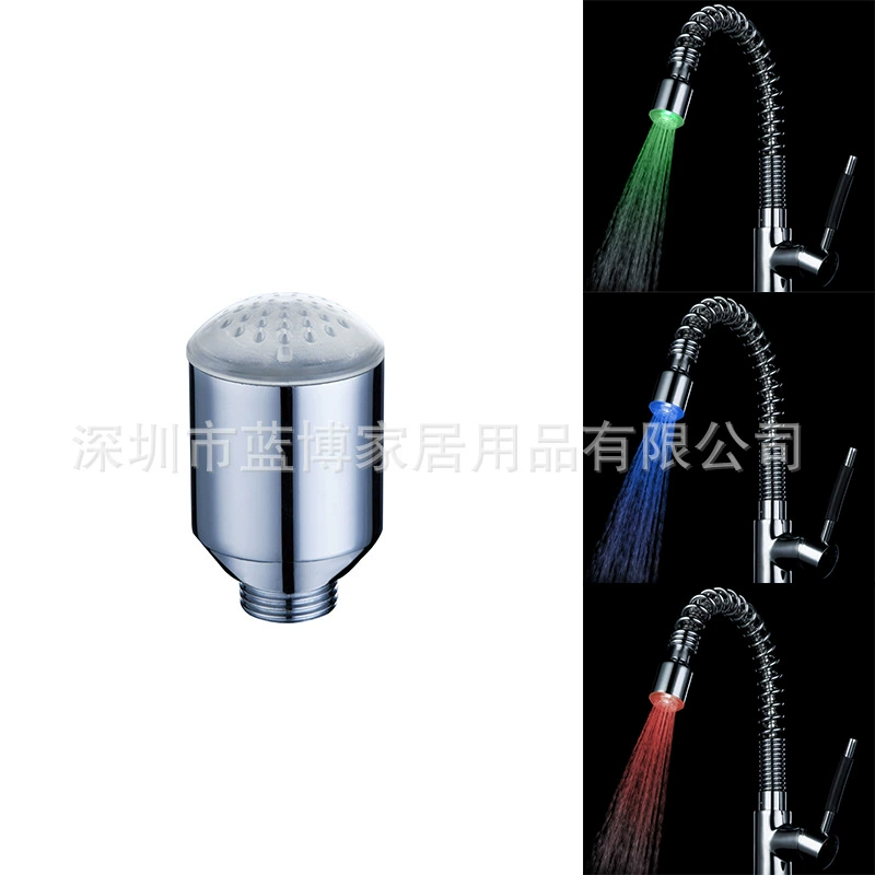 Светоизлучающая лампа для смесителя, меняющая цвет, светодиодная красочная/Регулируемая температурой Трехцветная самогенерирующаяся насадка для воды без батареи 8001-A12