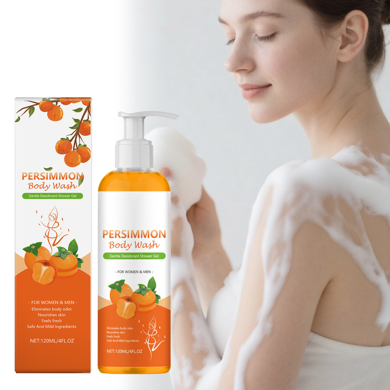 Body Shower Gel, Orange Fragrance, Gentle Cleansing and Moisturizing Body Skin, Refreshing and Moisturizing Shower Gel