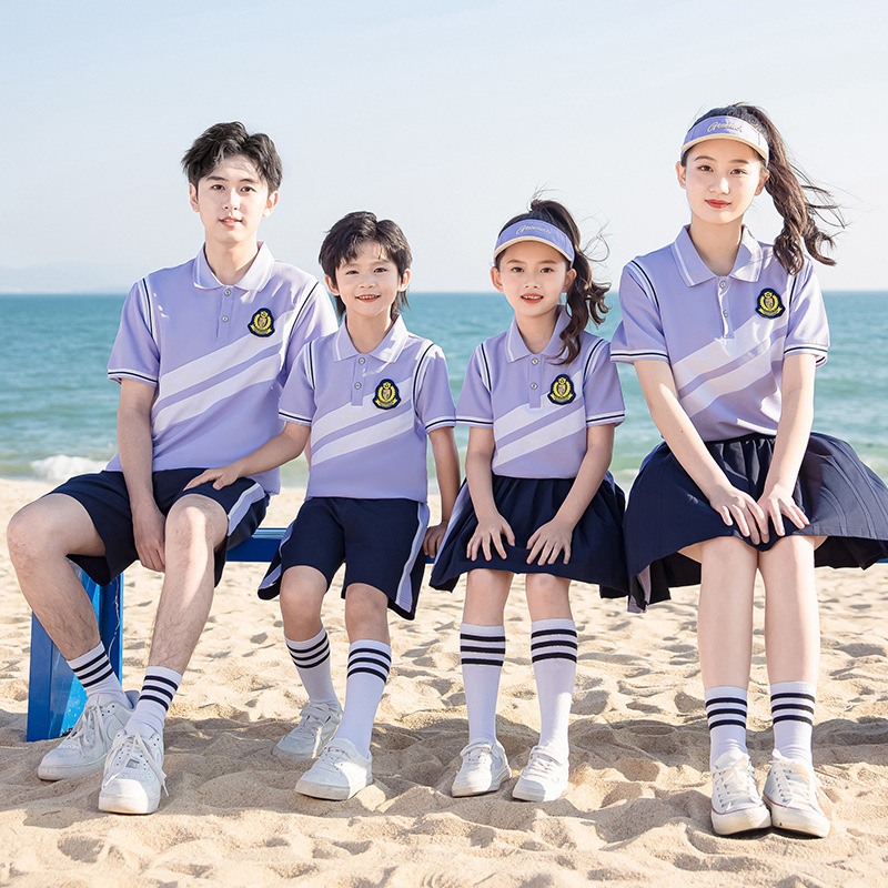 小學生校服夏裝運動夏天兒童短袖畢業照服套裝班服幼兒園園服夏季