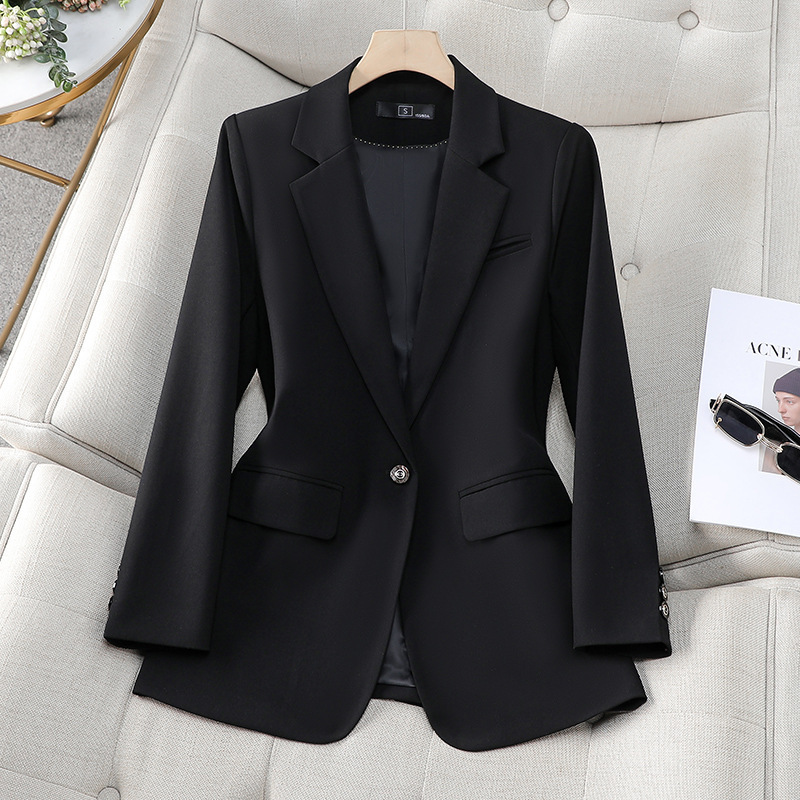 SHY803 Blue Small Suit Jacket Women's 2024 New Autumn Small Slim-fit Tight Waist Korean-style Suit Top