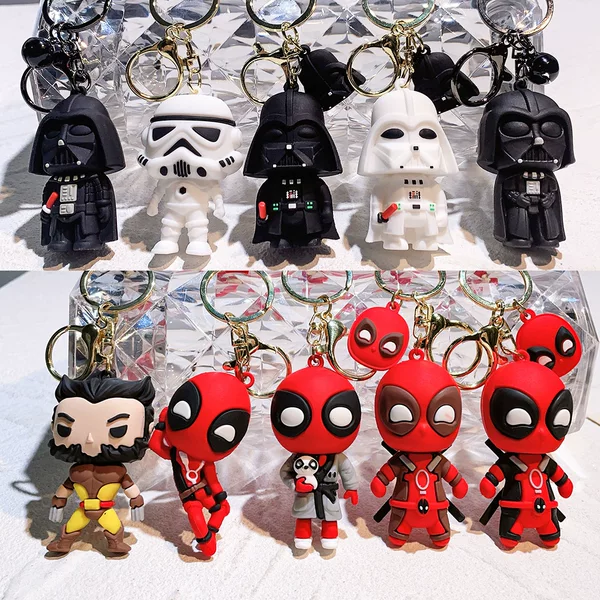 Star Wars Keychain Black Samurai Key Chain Yoda PVC Couple Bag Exquisite Car Key Chain Pendant