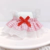 Pink plaid gauze skirt