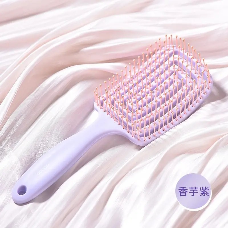 家庭用中空ヘアコーム、高見えガールヘアコーム、ふわふわマッサージリブ、大きなカーブコーム|undefined