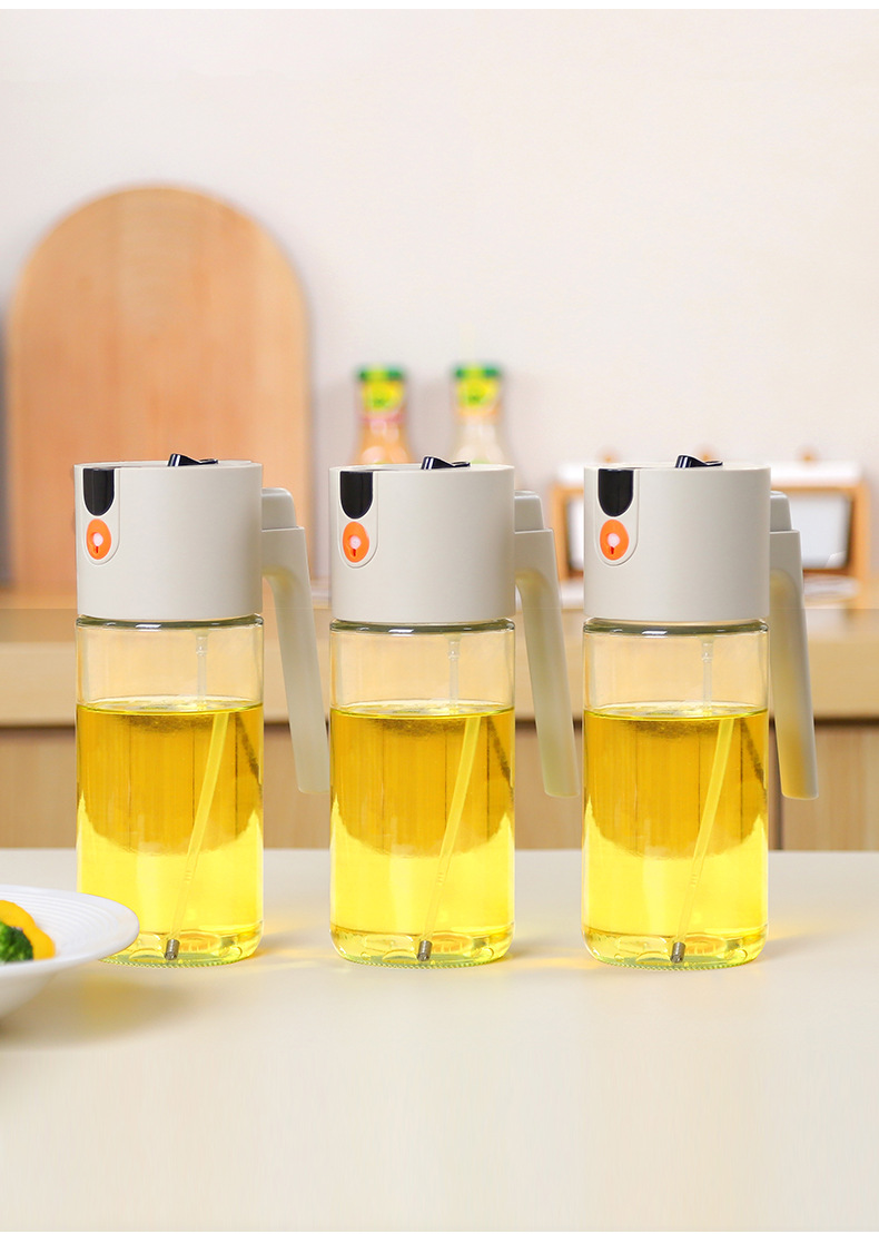 Ölkanne Sprühflasche 2-in-1 Küchenöl-Sprüher Sojasauce Essig Sprühflasche auslaufsicherer Glasöltank Zerstäubungs-Sprühflasche