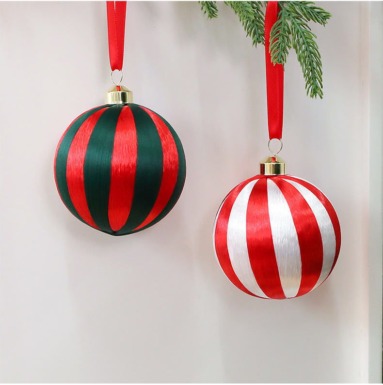 Boules de Noël en plastique de 8 cm emballées – Lot de 12 (6 rouges/vertes et 6 rouges/blanches, emballage en boîte pliable, décoration pour sapin de Noël, décoration de vitrine)_voghion.com
