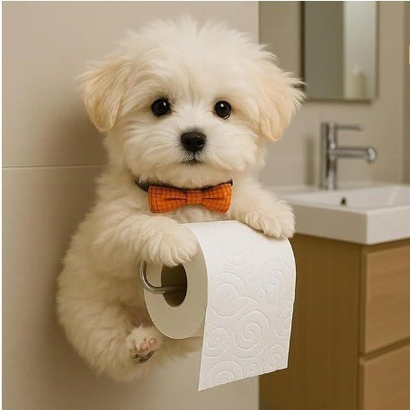 跨境新款狗系列纸巾架可爱装饰品家居像厕所壁挂卷纸收纳