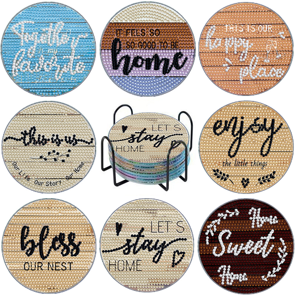 Transfronterizo Mandalay diy taza almohadilla aislante Amazon azul porcelana dibujo de diamantes acrílico hecho a mano