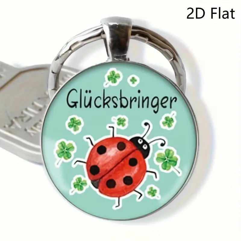 Cross-Border Export Four-Leaf Clover and Red Ladybug Time Gemstone Keychain Handmade Key Ring Cross-Border Export Four-Leaf Clover and Red Ladybug Time Gemstone Keychain Handmade Key Ring