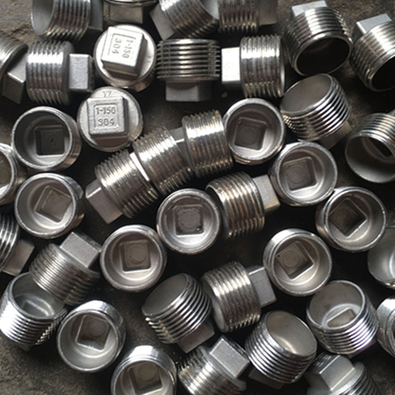 不锈钢堵头 304不锈钢四角塞头堵头外螺纹塞头DN15量大从优